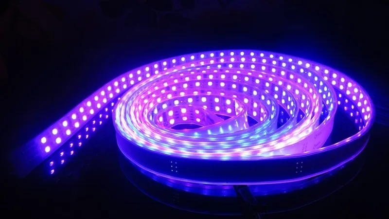 5 м 120 светодиодов/m TM1812 IC 5050 RGB led 12 В 600 светодиодов двухрядные digital dream светодиодный пикселей водонепроницаемый