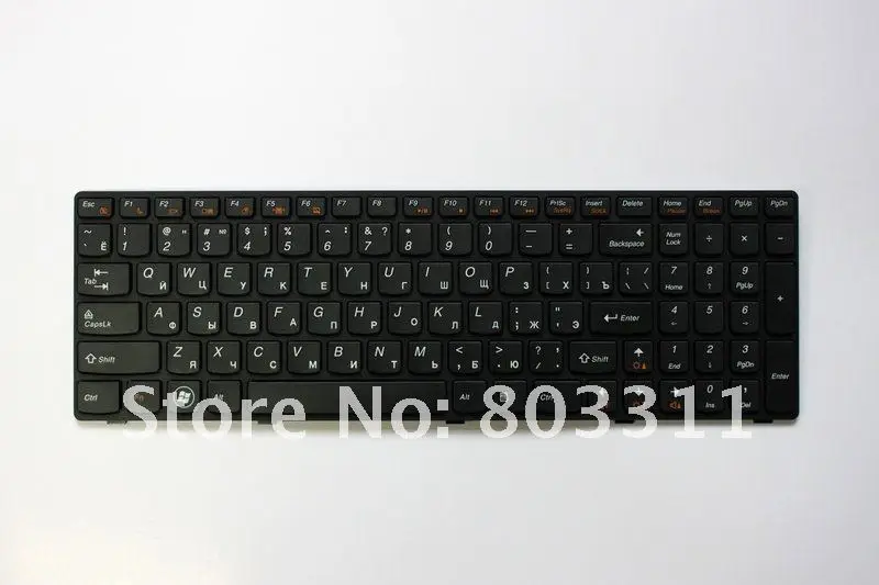 Русская клавиатура для lenovo G570 Z560 с черной рамкой