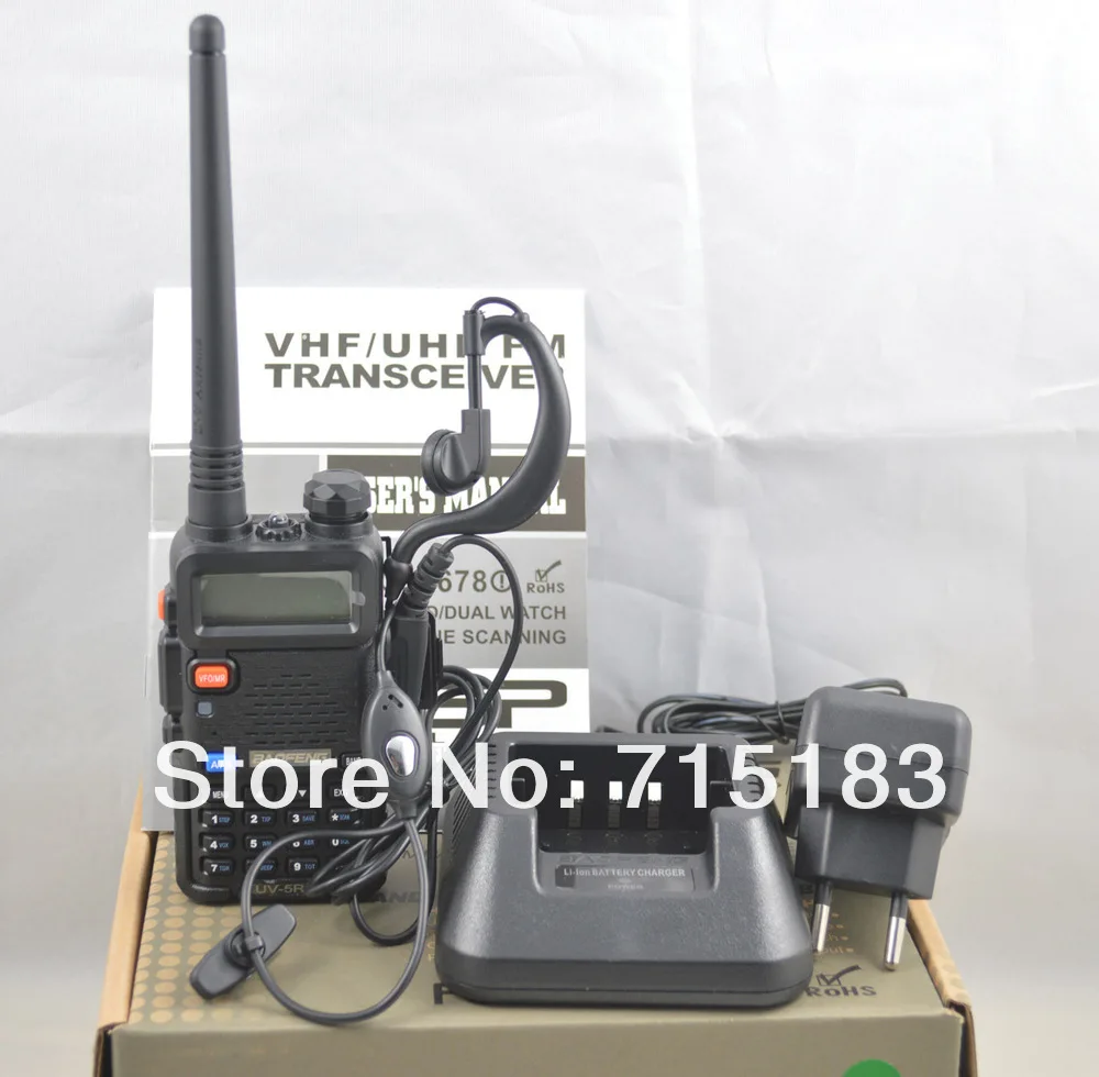 Лидер продаж года Baofeng УФ 5R Двухканальные рации UV-5R VHF136-174MHz и UHF400-520MHz Dual Band Дисплей 5 Вт/1 Вт 128ch ham радио