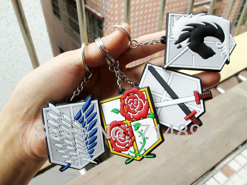 40 pcs/lot атаки на титане рисунок обследования легион / цзиюй нет Tsubasa Logo брелки аниме пвх завесы