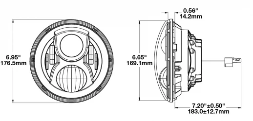 1 шт. H4 Hi-lo Beam 7 светодиодные фары для Jeep Wrangler JK TJ LJ передняя фара для вождения Стайлинг moto r moto rcycle