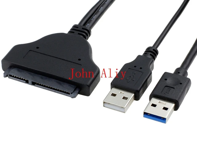 Дешевый черный USB 3,0 на SATA 22Pin кабель питания данных адаптер 2,5 дюйма драйвер жесткого диска