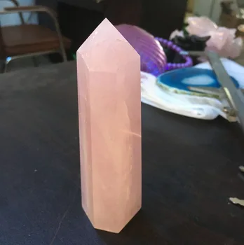 

high quality crystal healing natural rose quartz crystal wands for sale