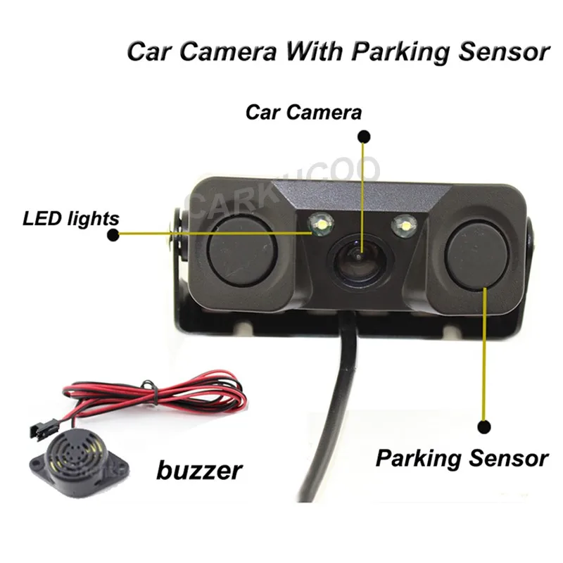 3 в 1 Авто парктроник Видео парковочный Датчик обратный радар с 2 светодиодный ночного видения HD реверсивная камера заднего вида для автомобилей