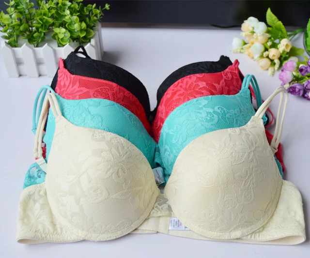 New Padded Thick Padded Push Up Embroidery Floral Lace Bra Underwear Bras  Plunge BH Lingerie Size 32 34 36 38 40 42 44 A B C D E - AliExpress