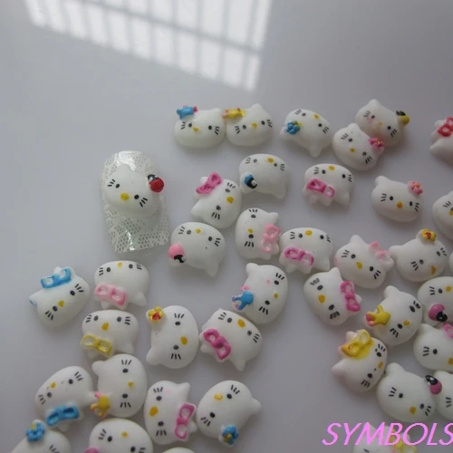 9 Kitty Форма смешанный мешок 200 шт./пакет ногтей смола украшения ногтей Смешанные Украшения
