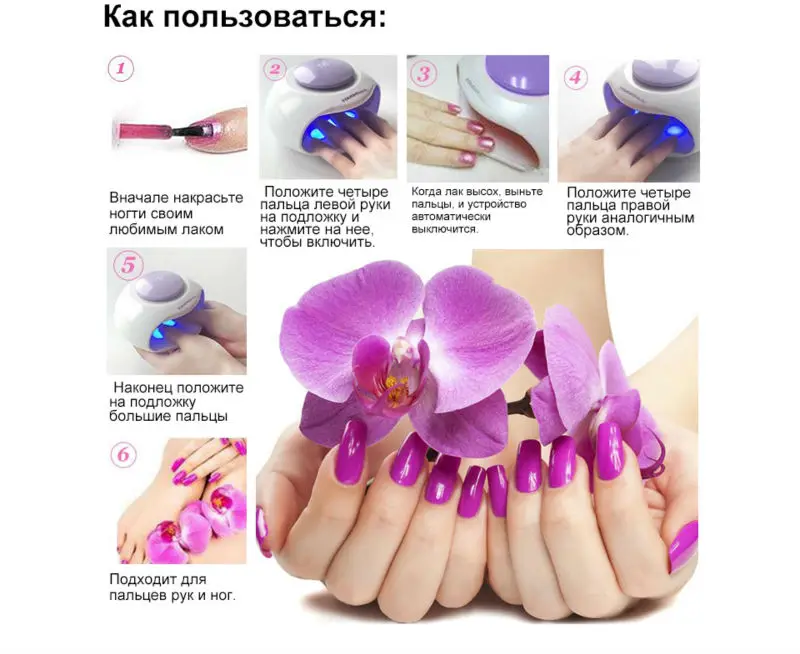 TTOUCHBeauty ультрафиолетовая сушилка для ногтей, портативный инструмент для дизайна ногтей с функциями УФ и воздушной сушки TB-0889