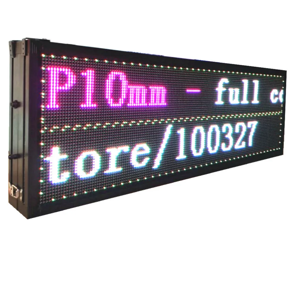 P10 двухсторонняя полный Цвет RGB светодиодный знак Открытый прокрутки светодиодный дисплей информации 32*96 пикселей светодиодная вывеска