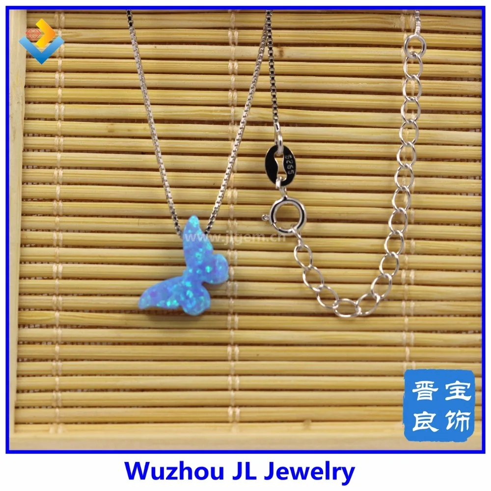 Ожерелье с бабочкой из синтетического опала серебро 8 6 х14 мм|designer jewelry|fashion