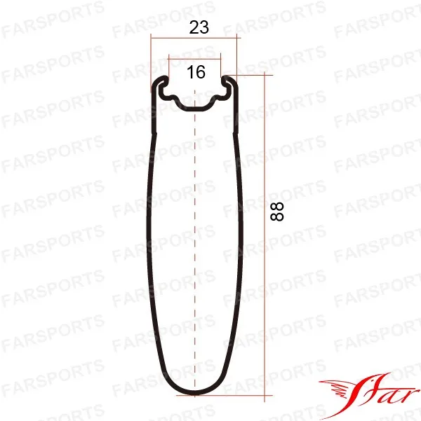 23mm wide Профессиональные карбоновые диски и колеса, Farsports 700C 88 мм x 23 мм широкий обода из сплава углерода, с базальтовая тормозная поверхность, матовый UD - Цвет: 23mm wide