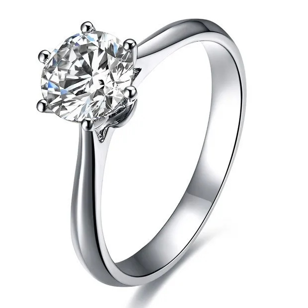 Большое кольцо Dimaond сертифицированное классическое 18 K из белого золота с бриллиантами кольцо для женщин Свадебное Кольцо сертификат ювелирные изделия подарок на день Святого Валентина