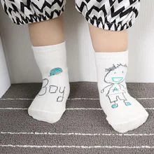 Новинка года, весенние носки для малышей Асимметричные носки из хлопка с принтом для новорожденных мальчиков и девочек Нескользящие милые носки для малышей calcetines ld ourlove