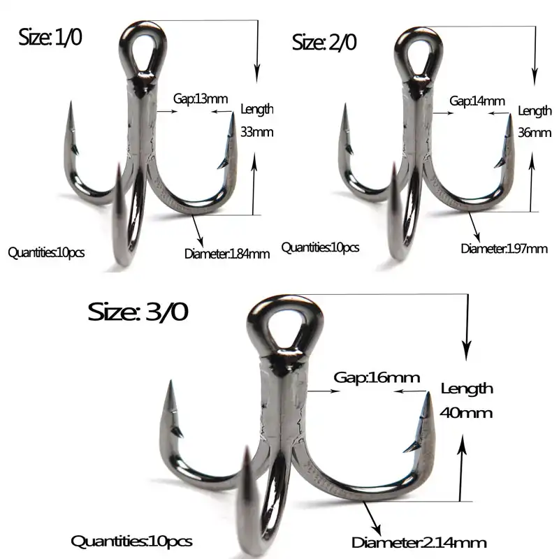 20pcs//lot Anchor Treble Hook Sea Fishing Hook High Carbon Steel Triple Hooks