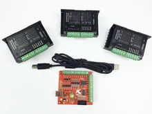 ЧПУ mach3 usb 3 Ось TB6600 Комплект, 3 шт. TB6600 1 Оси Водитель + один mach3 4 Ось USB ЧПУ Шагового Двигателя Контроллер карты 100 КГц