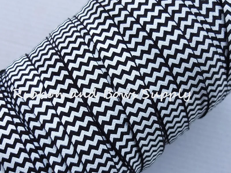 Chevron FOE 5/8 ''раза более упругой DIY для волос лук повязка для волос эластичной ленты печатных шеврон FOE 5 метров в цвет