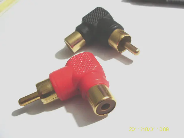 1000 шт позолоченный RCA прямоугольный Мужской Женский адаптер экономии пространства
