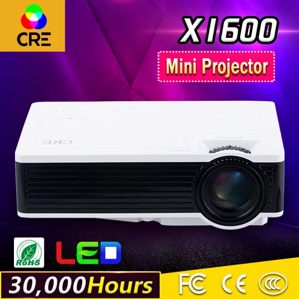 Мини-проектор CRE проектор LED Tv 3D проектор Full HD видео домашний кинотеатр Поддержка HDMI VGA с SD USB