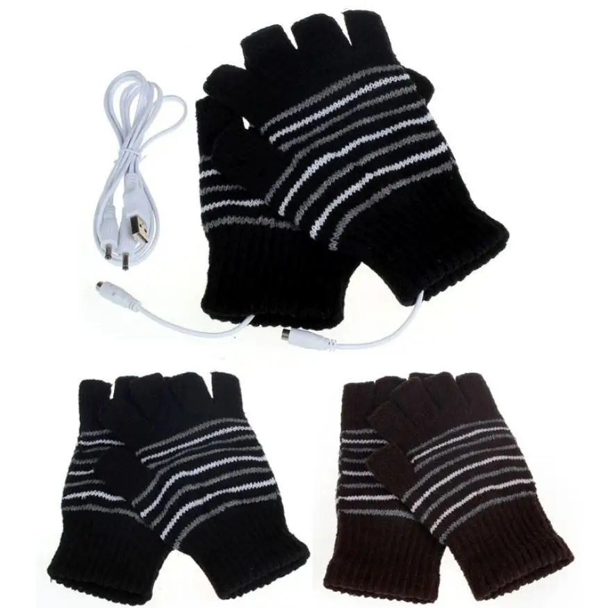 Buy 2017 New Design 5V USB Powered Heating Heated Winter Hand Warmer Gloves