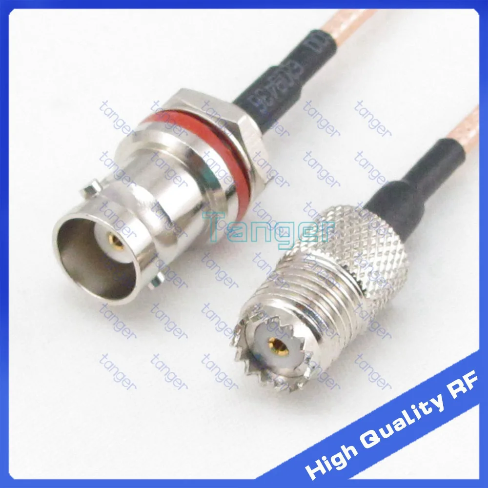 

BNC female behind with nut to mini UHF female with RG-316 RF Coaxial Pigtail Jumper cable 6" 15cm Tanger High Quality RF cables