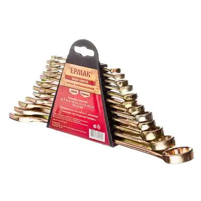 НАБОР ГАЕЧНЫХ КЛЮЧЕЙ &quotЕРМАК&quot 12 предметов ( 6 22 мм) рожково накидныe|set of wrenches|tools