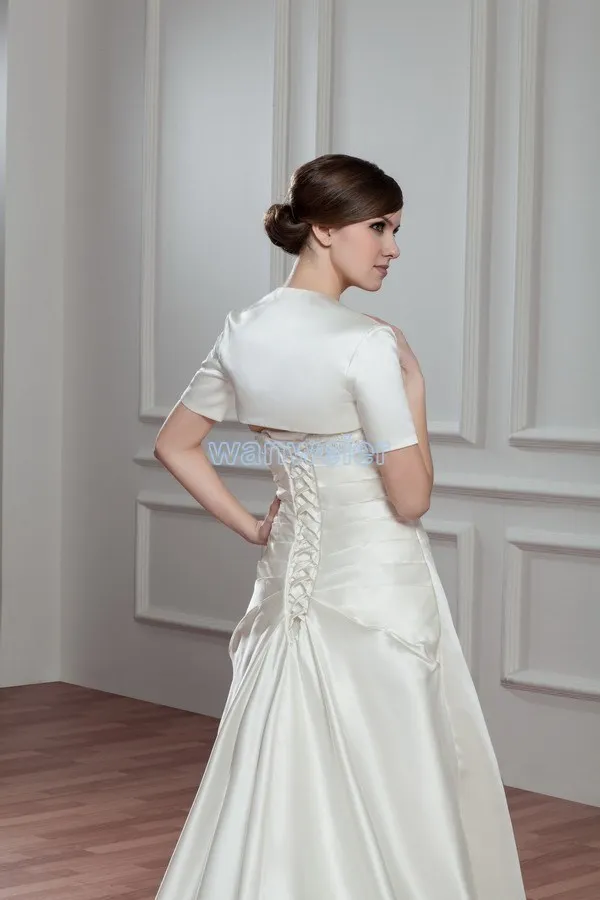 Дизайн с коротким рукавом бисером свадебное платье высокого класса на заказ размер/цвет с курткой Матери Невесты Платье