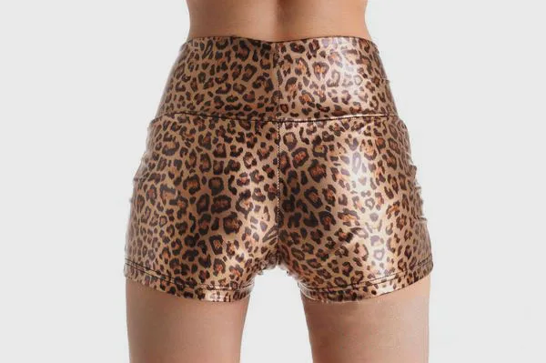 women PU leather short tights 