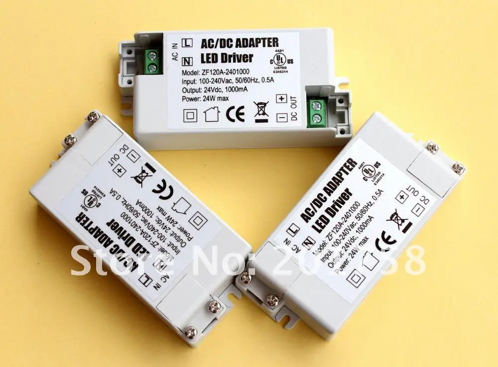 200 Шт./лот,, DC24V1A 24 Вт Постоянное напряжение ПРИВЕЛО Драйвер для внутренние СВЕТОДИОДНЫЕ полосы