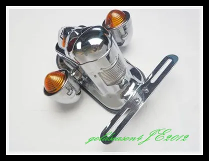 Хромированный конструктор черепа задний фонарь с поворотным сигналом для Harley Chopper Bobber