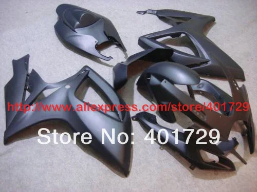 Таможенные обтекатели для Suzuki GSXR-600 750 GSX-R600 R750 2006 2007 GSXR600/750 все плоский черный обтекателя kit AW40