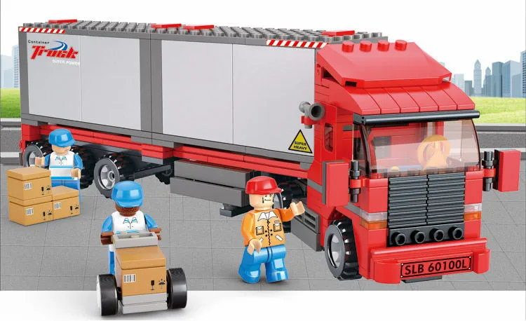 Розничная Sluban 345 шт. Детские DIY Развивающие игрушки двойной грузовой автомобиль кирпичики блок игрушки детский подарок