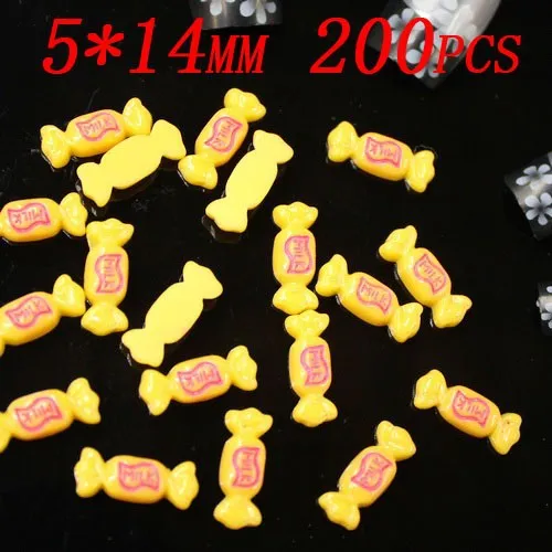 Новые конфеты стили 3d-украшения для ногтей flatback для дизайна ногтей DIY 3d-украшения для ногтей 5x14 мм 200 шт
