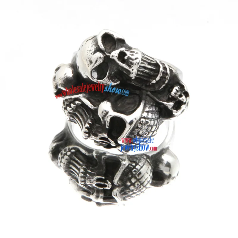Multi-head Skull Ring Steel Jewelry for Men