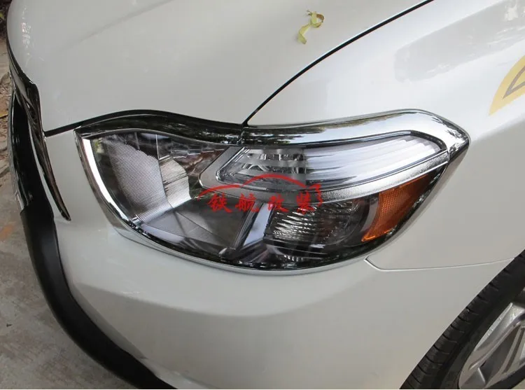 Для Toyota Highlander 2008 2009 2010 ABS хром головной светильник крышка лампы отделка 2 шт