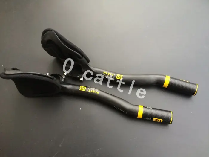 Carbono fibra DE Bicicleta DE estrada o apoio braco resto guiador tt aerobar Triathlon bar Bicicleta guiador pecas - Цвет: Красный