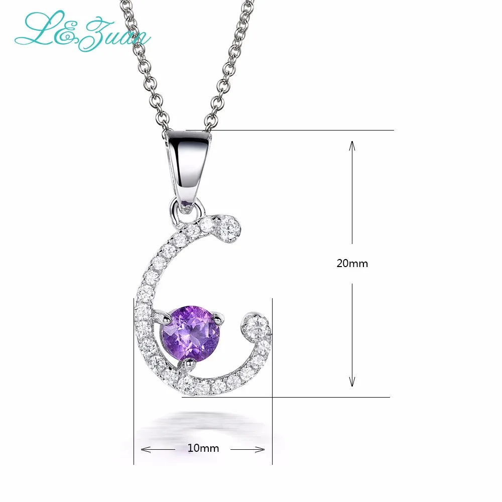 L& zuan "C" Подвеска из стерлингового серебра 925 пробы 0.74ct Подвеска из драгоценных камней модное ожерелье для женщин хорошее ювелирное изделие с серебряной цепочкой подарок