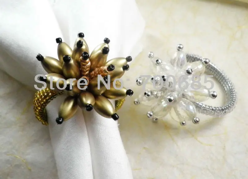 Продано на Aliexpress бисером кольцо для свадебных салфеток