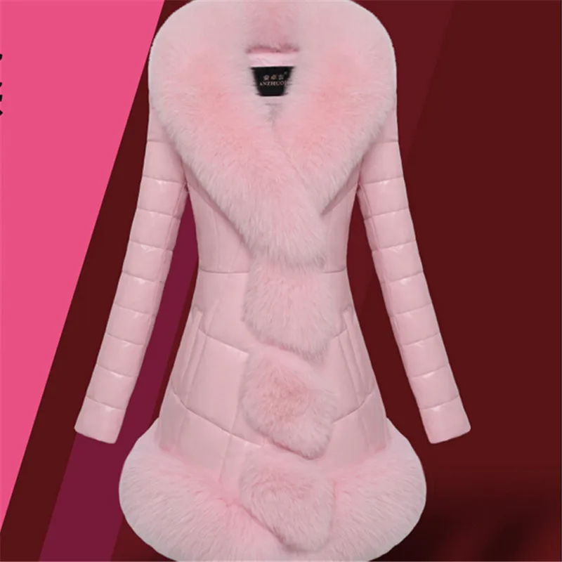 

High-grade Dermis Down jacket Women Warm coat Fox collars Mew style White duck down Fashion Sheepskin Winter coat BN1430