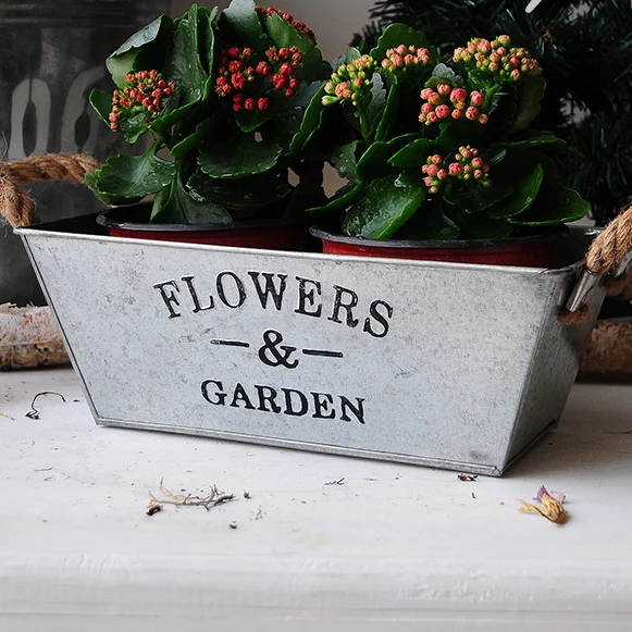 Europe Style Garden Pot Planters Decorative Metal Flower Europe Style Garden Pot Planters Decorative Metal Flower Galvanized Buckets For Vintage Plant Pots