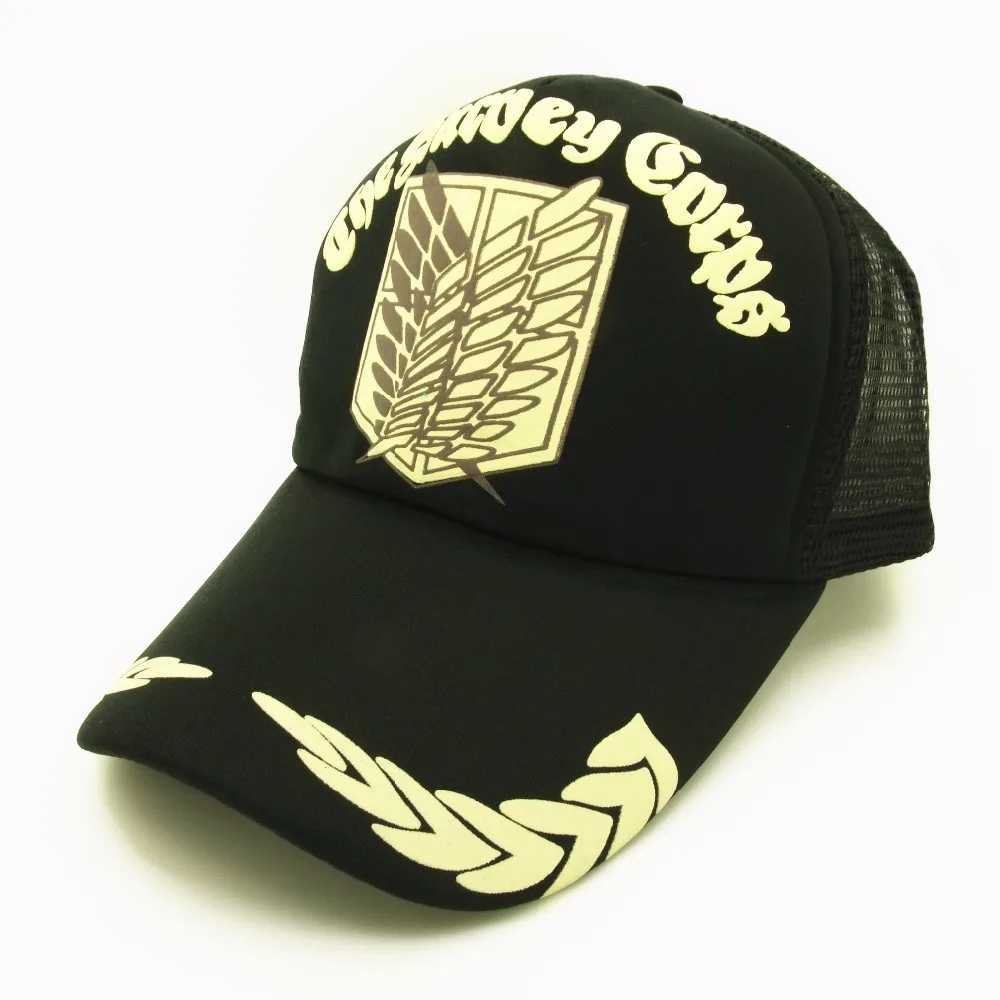 

Attack on Titan Japanese cartoon anime fans wing mesh trucker baseball caps hats for unisex gorras adjustable