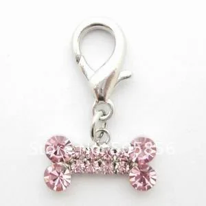 Цепи ожерелье ошейник для собак Bling Стразы Подвеска с изображением кости Pet украшения для щенков 3 размера