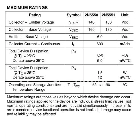 2N5551 Транзисторы NPN 160 V 0.6A общего TO92