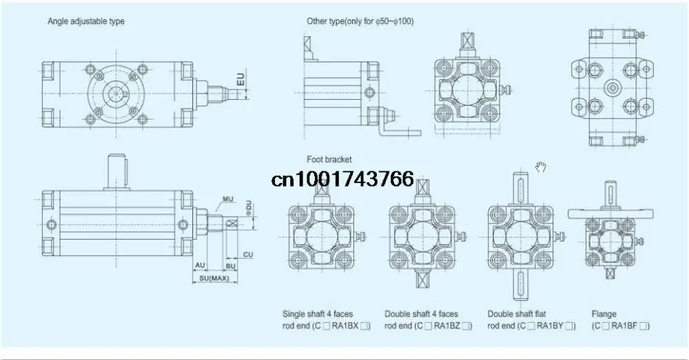 SNS Пневматический компонент вращающийся цилиндр cdra1 su80* 180 реечные