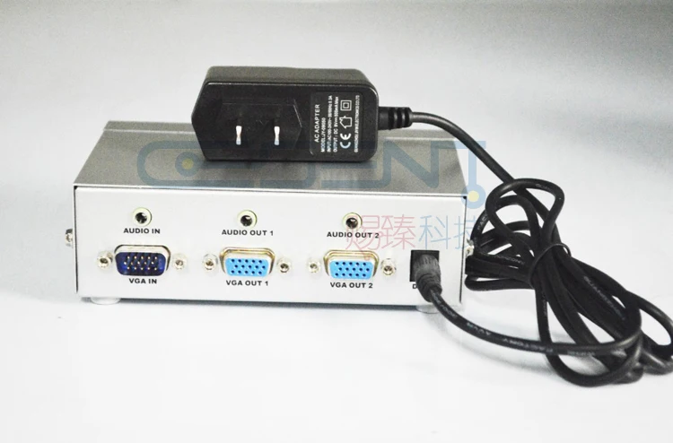 2 порта 1x2 VGA+ аудио сплиттер 350 МГц для широкоэкранный дисплей HD 1920x1440 металл