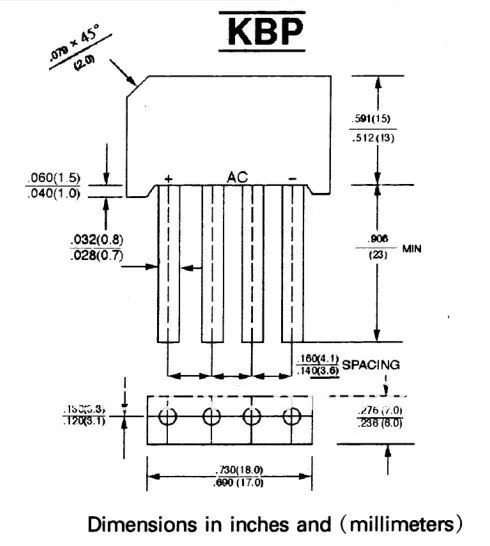 SEP Бренд smd KBP210 выпрямитель 1000 V 2A(#223524