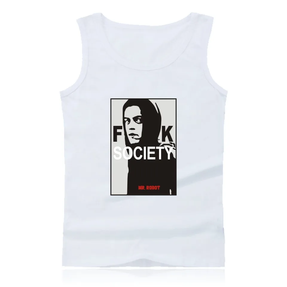 Mr Robot/топ на бретелях с героями мультфильмов, 4 цвета, мужские топы без рукавов и модные хлопковые летние жилеты без рукавов, 3xl 4xl