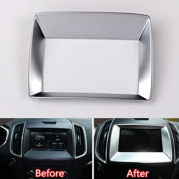 

YAQUICKA Fit For Ford Edge 2015 Auto Car Dashboard Console GPS Navigation Frame Sequins Trim Styling Car-covers ABS