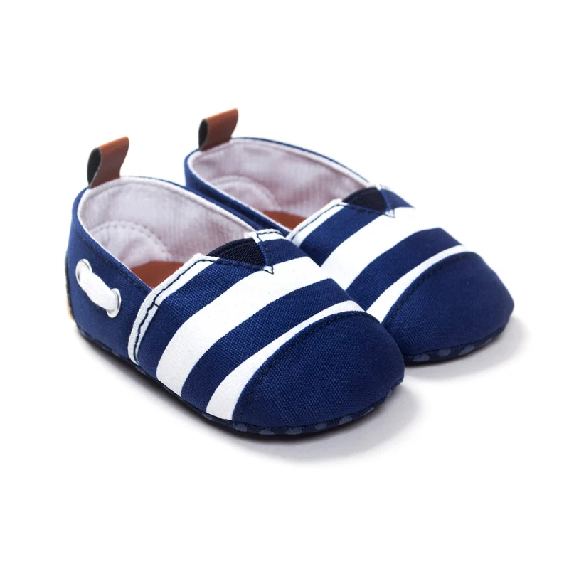 

Newborn Infant Baby Shoes Cotton Striped Kids Toddler Crib Shoes Soft Soled Prewalker First Walkers Crib Shoes
