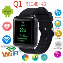 2016 neue q1 3g smart watch telefon mtk6580 android 5.1 os mit bluetooth wifi gps smartwatch unterstützung nano-sim-karte