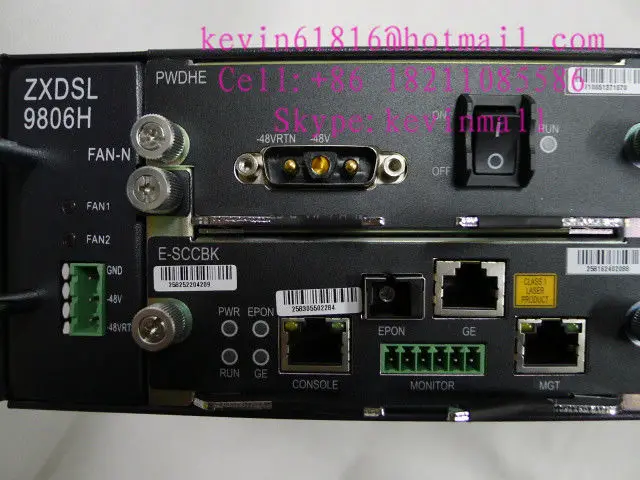 Корпус zte ZXDSL DSLAM 9806 H с питанием постоянного тока. FiberCore