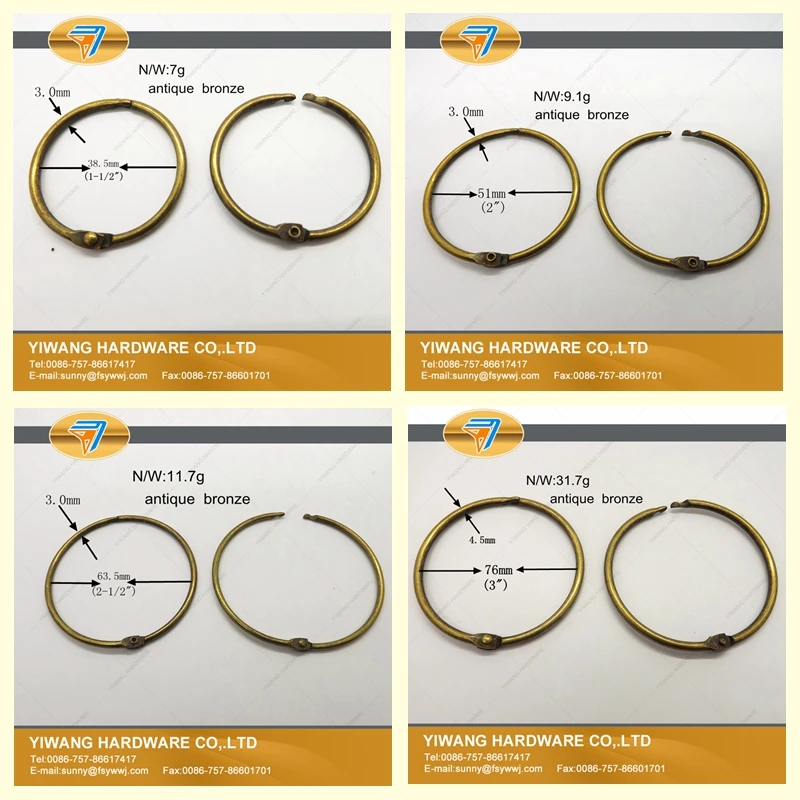 № Металлический круг вкладыш переплетчиком кольцо Бронзовый декоративное кольцо с низкой ценой Экологичные 10 шт